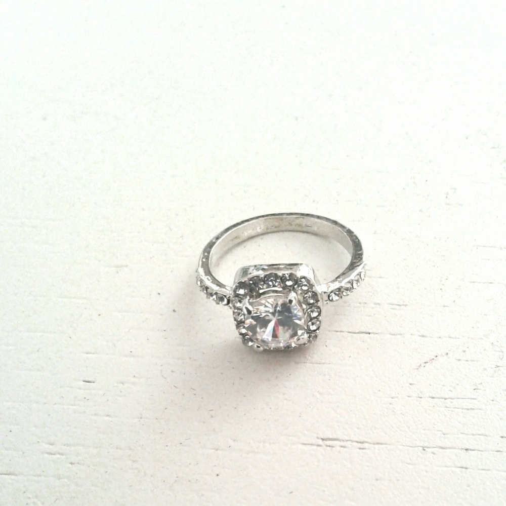 Sterling Silver Ring with  White Sapphire